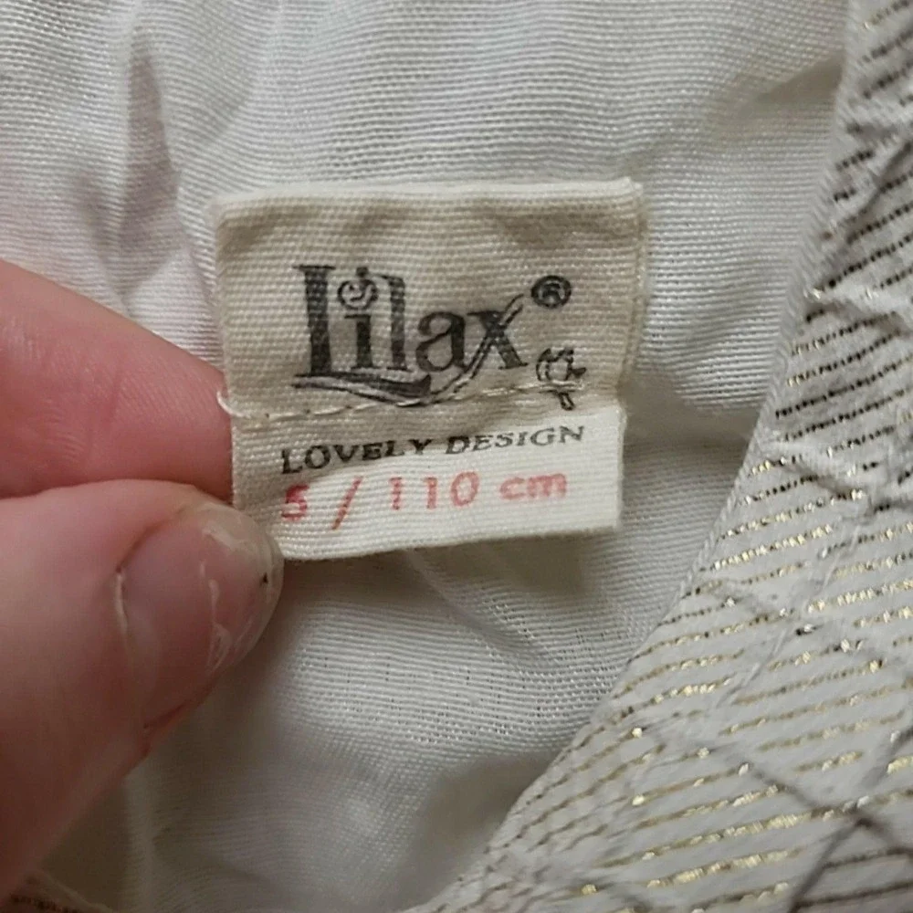 Lilax Dress Girls Size 5 White Gold Jacquard Lace Fit & Flare Party Formal